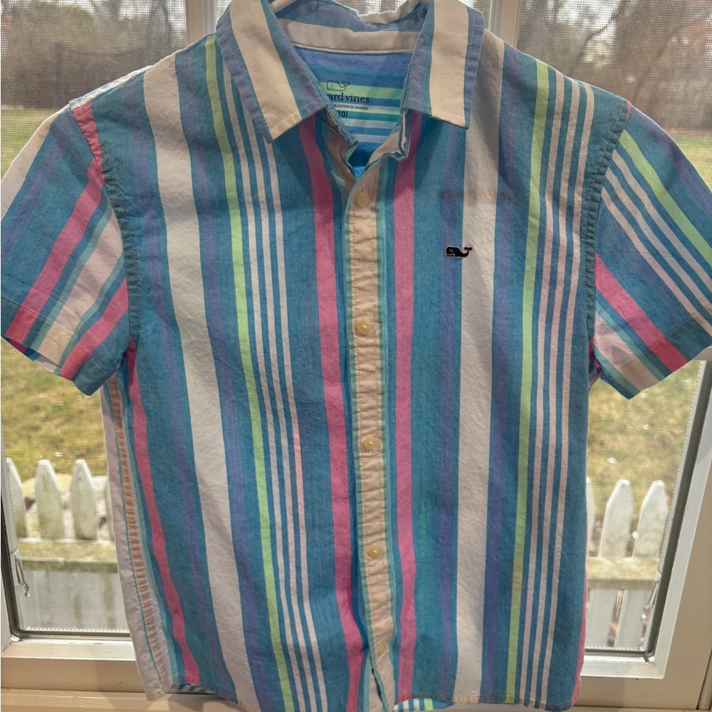 Vineyard Vines Boys Short-Sleeve Multicolor Striped Shirt
